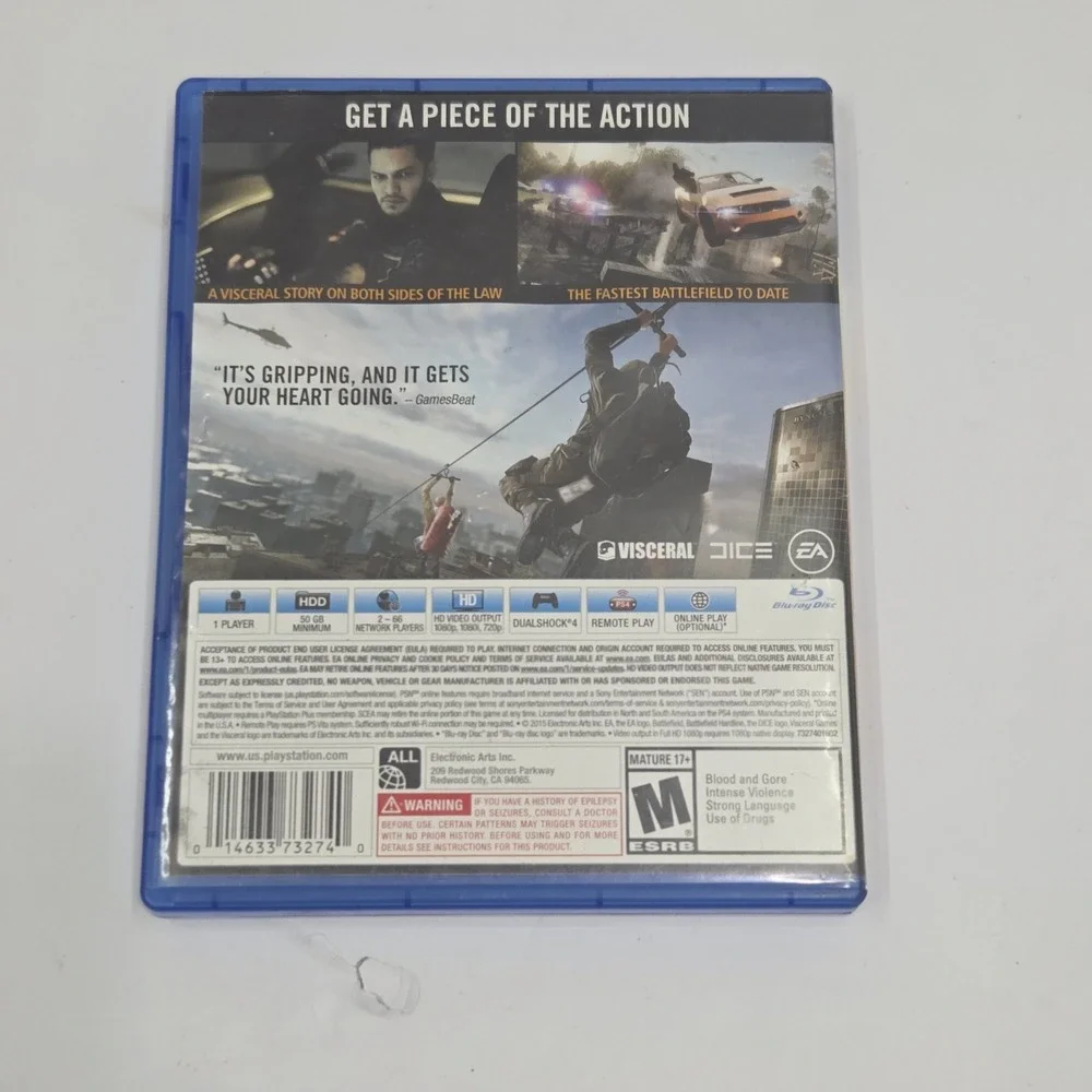 Battlefield Hardline PS4 PlayStation 4 Game Complete CIB